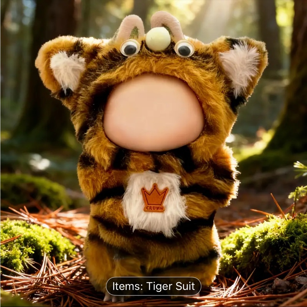 Labubu Crown Tiger Costume Brown and Black